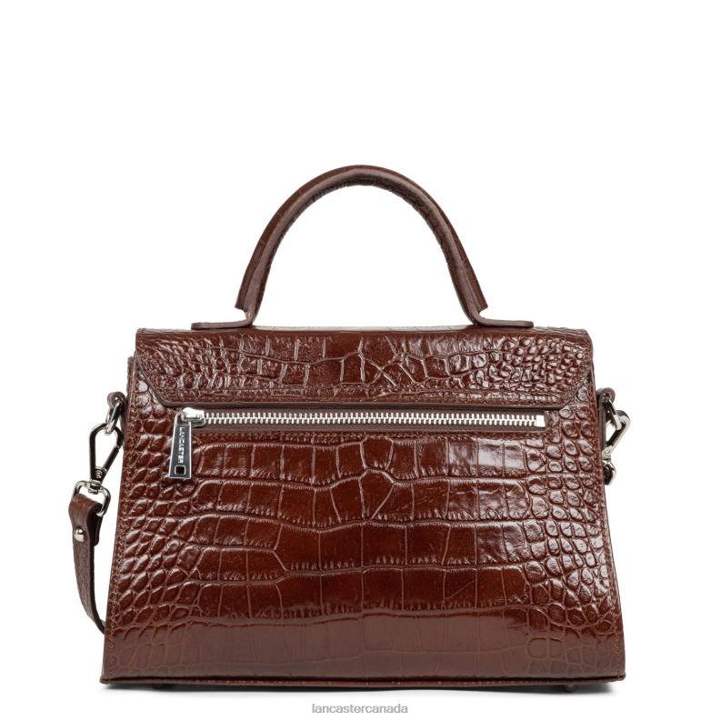 Women M Handbag Exotic Lezard & Croco Fr 4J6H2457 Bag Chataigne Lancaster Paris