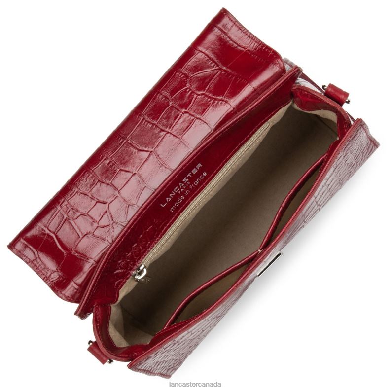Women M Handbag Exotic Lezard & Croco Fr 4J6H2460 Bag Carmin Lancaster Paris