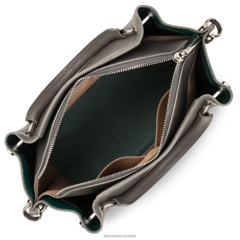Women M Handbag Foulonne Double 4J6H2968 Bag Gris-In-Vert Paon Lancaster Paris