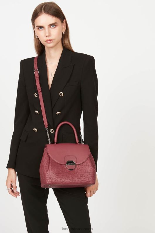 Women M Handbag Pia 4J6H2655 Bag Framboise Croco Lancaster Paris