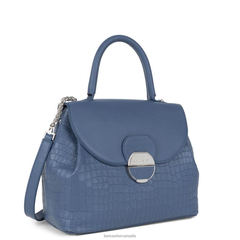Women M Handbag Pia 4J6H2656 Bag Bleu Croco Lancaster Paris