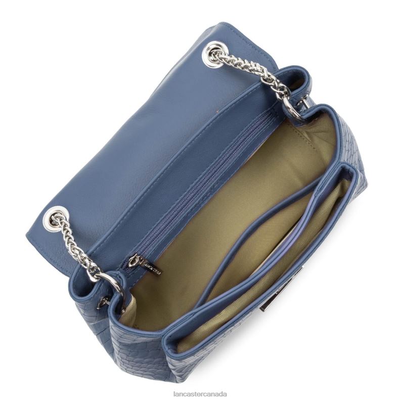 Women M Handbag Pia 4J6H2656 Bag Bleu Croco Lancaster Paris