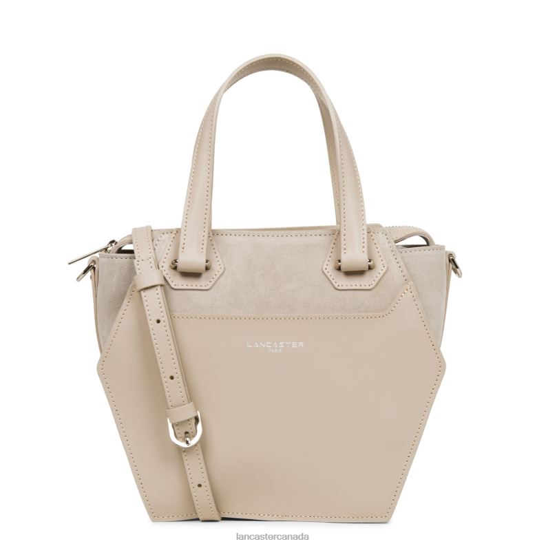 Women M Handbag Smooth Ruche 4J6H3662 Bag Galet Rose Lancaster Paris