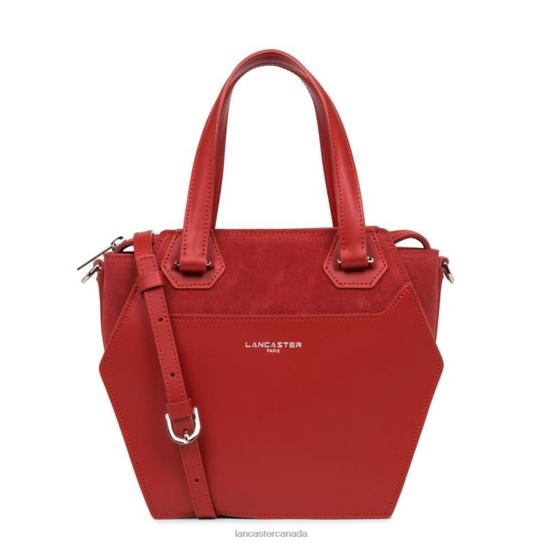 Women M Handbag Smooth Ruche 4J6H3666 Bag Rouge Lancaster Paris