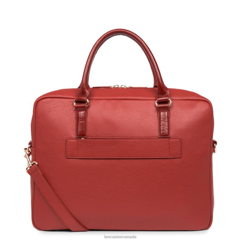 Women Portfolio Document Holder Bag Mademoiselle Business 4J6H3025 Bag Rouge Croco Lancaster Paris