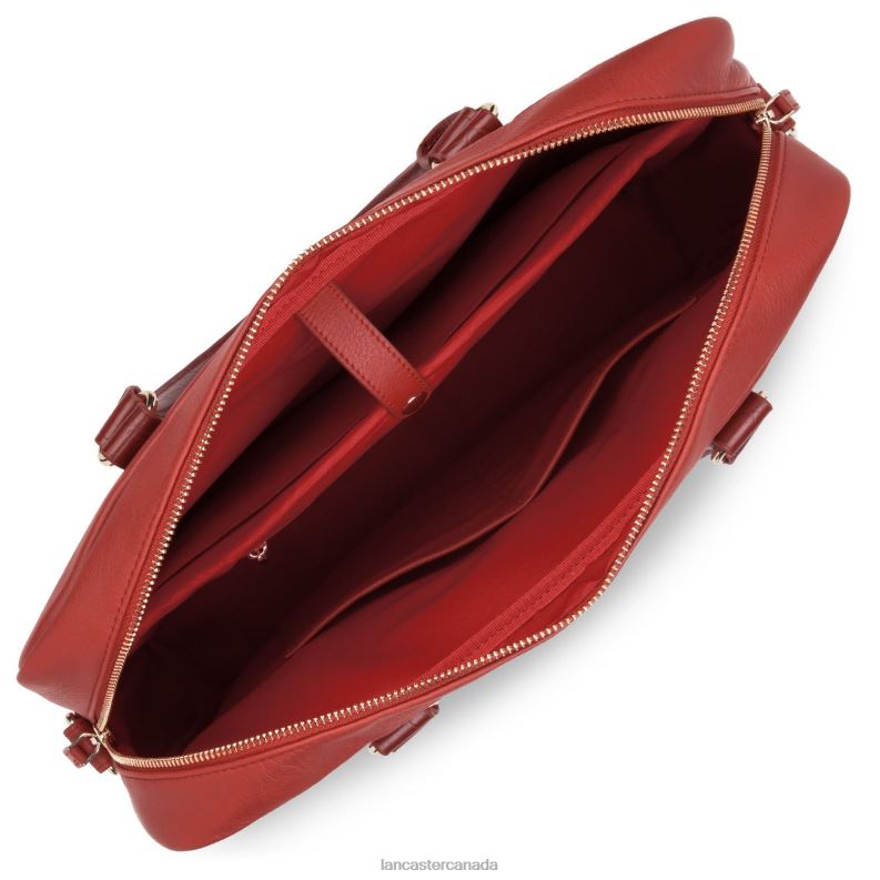 Women Portfolio Document Holder Bag Mademoiselle Business 4J6H3025 Bag Rouge Croco Lancaster Paris