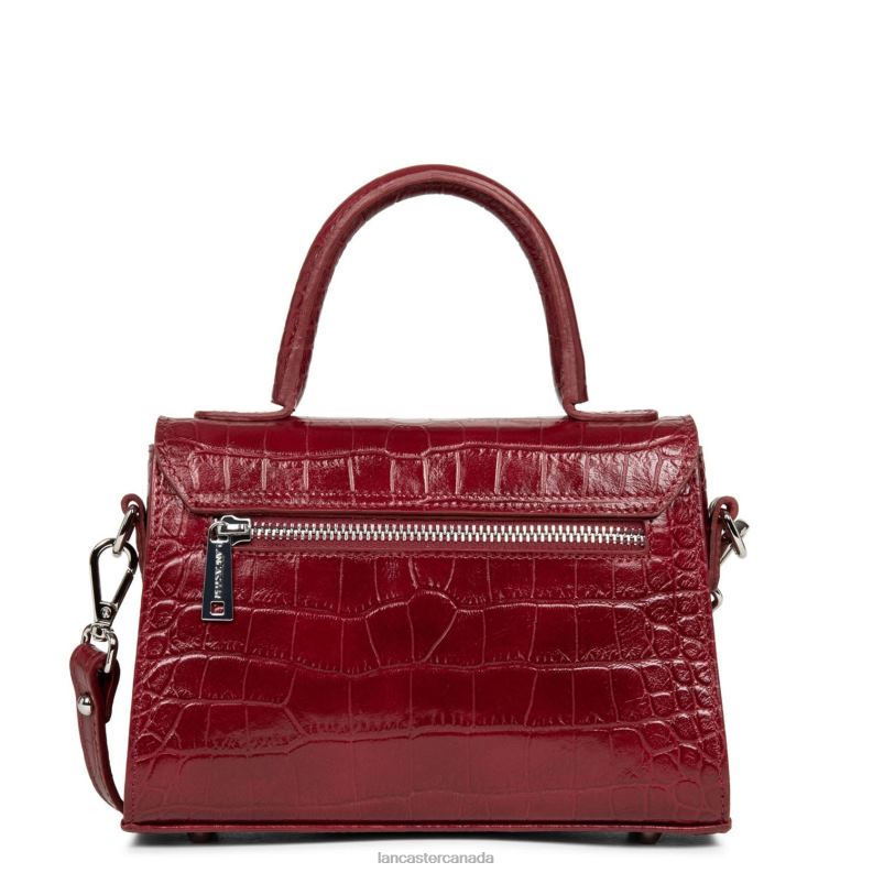 Women Small Handbag Exotic Lezard & Croco Fr 4J6H201 Bag Carmin Lancaster Paris