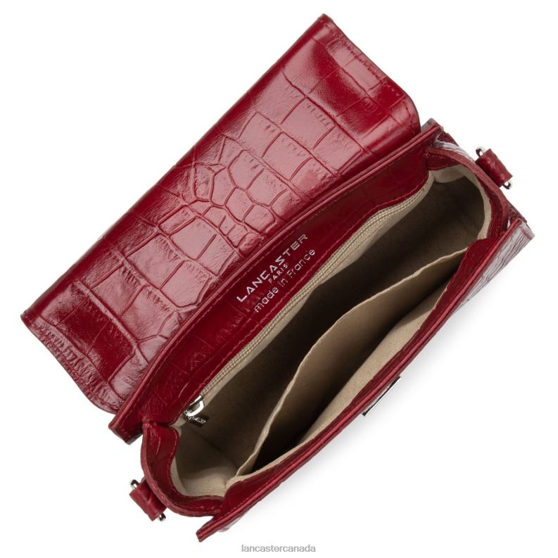 Women Small Handbag Exotic Lezard & Croco Fr 4J6H201 Bag Carmin Lancaster Paris