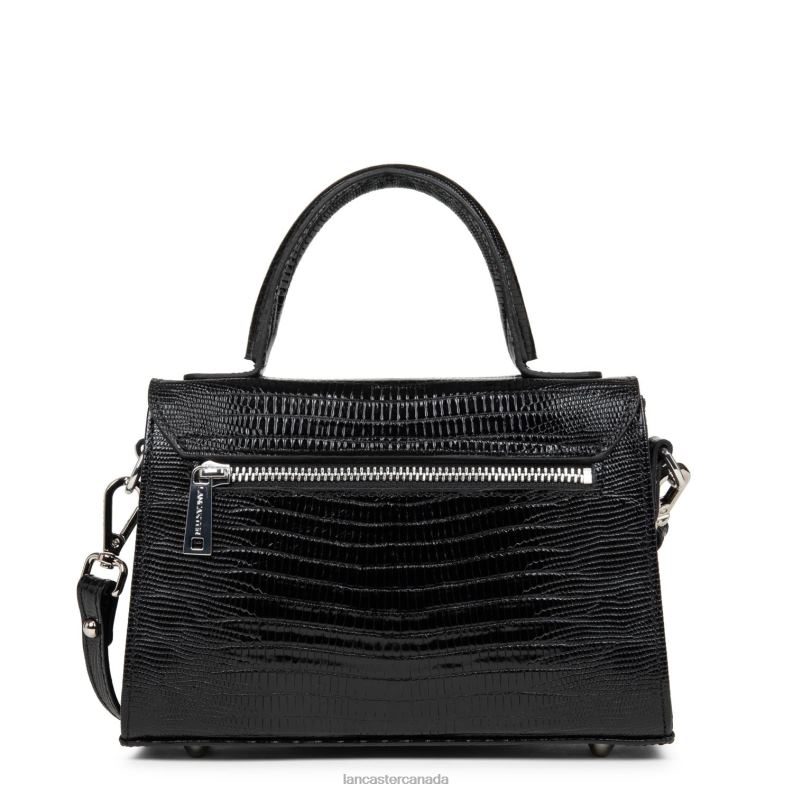 Women Small Handbag Exotic Lezard & Croco Fr 4J6H205 Bag Noir-Lezard Lancaster Paris