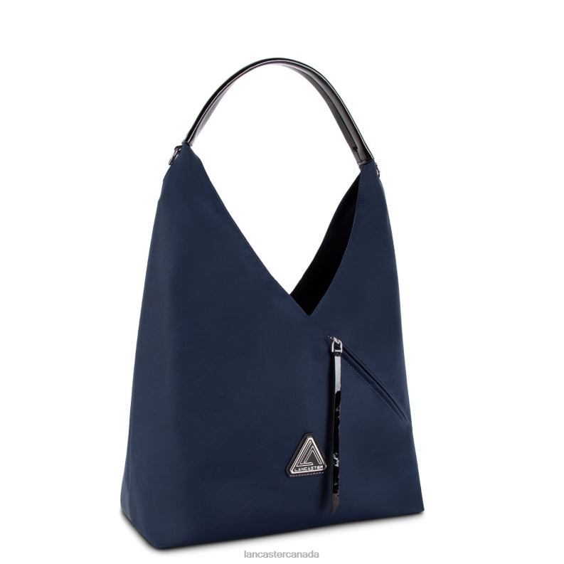 Women Hobo Bag Basic Verni New 4J6H3401 Bag Bleu Fonce Lancaster Paris