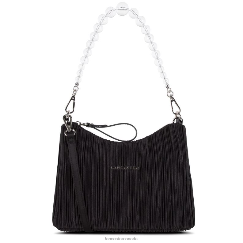 Women Hobo Bag Ceremonie Satin Drape 4J6H4448 Bag Noir Lancaster Paris