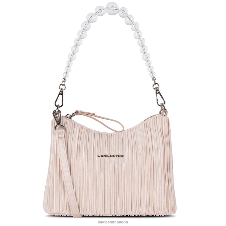 Women Hobo Bag Ceremonie Satin Drape 4J6H4451 Bag Nude Lancaster Paris