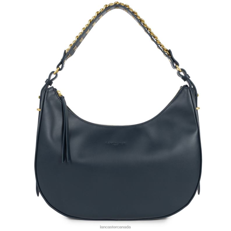Women Large Hobo Bag Aria 4J6H3225 Bag Bleu Fonce Lancaster Paris