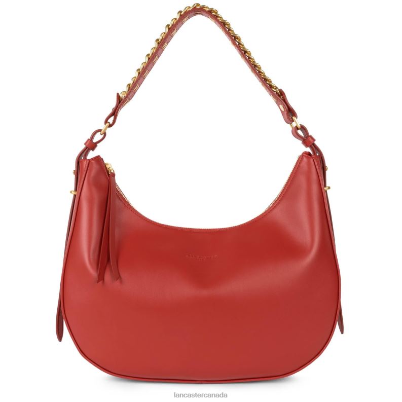 Women Large Hobo Bag Aria 4J6H3227 Bag Rouge Lancaster Paris