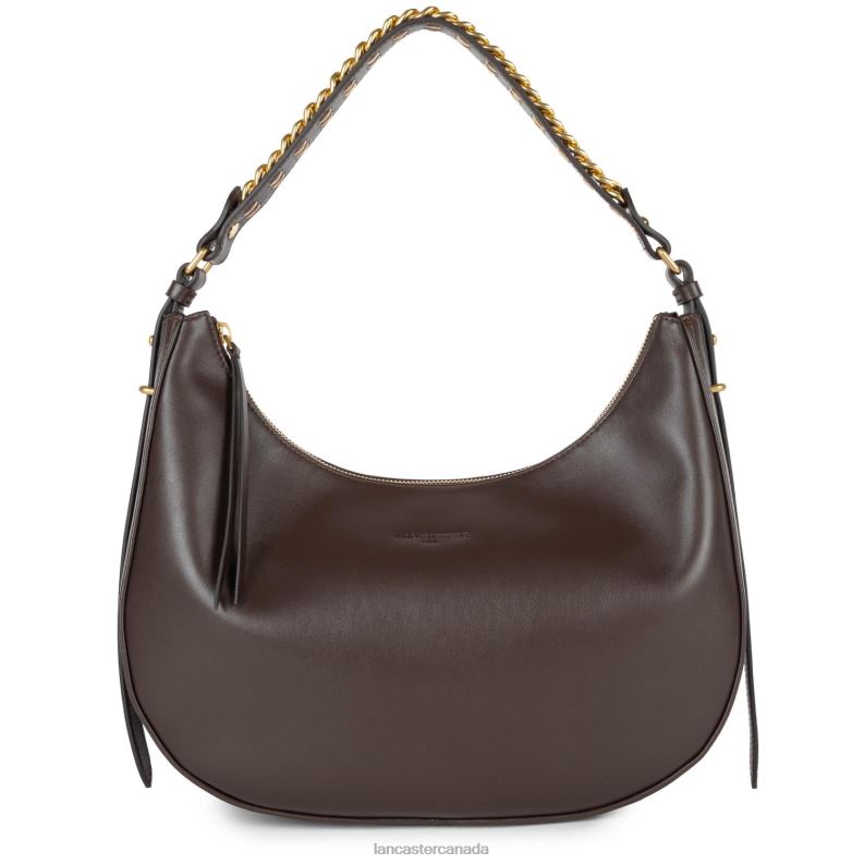 Women Large Hobo Bag Aria 4J6H3230 Bag Marron Fonce Lancaster Paris