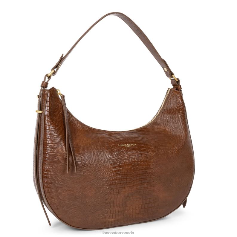 Women Large Hobo Bag Exotic Lezard & Croco Cn 4J6H3243 Bag Cognac-Lezard Lancaster Paris