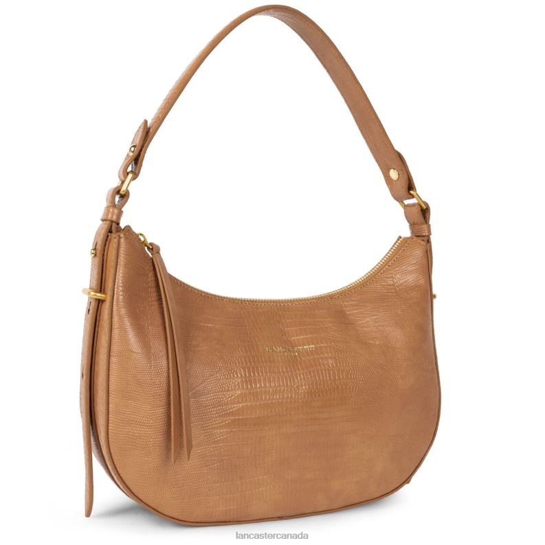 Women M Hobo Bag Exotic Lezard & Croco Cn 4J6H3238 Bag Camel-Lezard Lancaster Paris