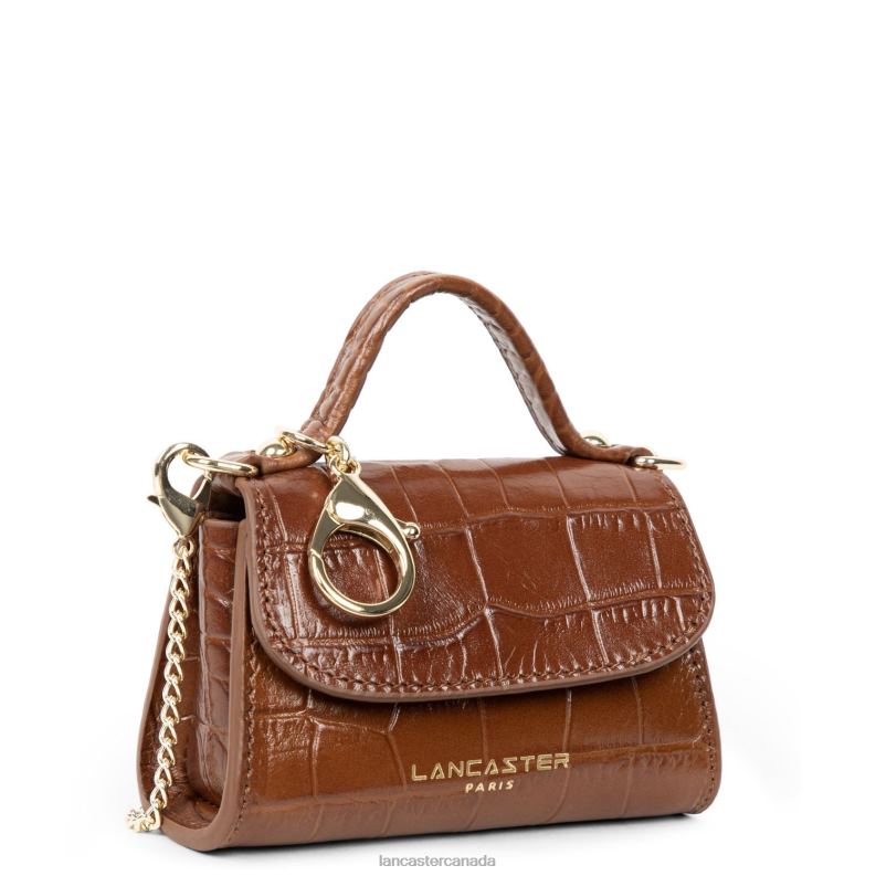 Women Mini Coin Purse Exotic Lezard & Croco Cn 4J6H252 Bag Caramel Lancaster Paris