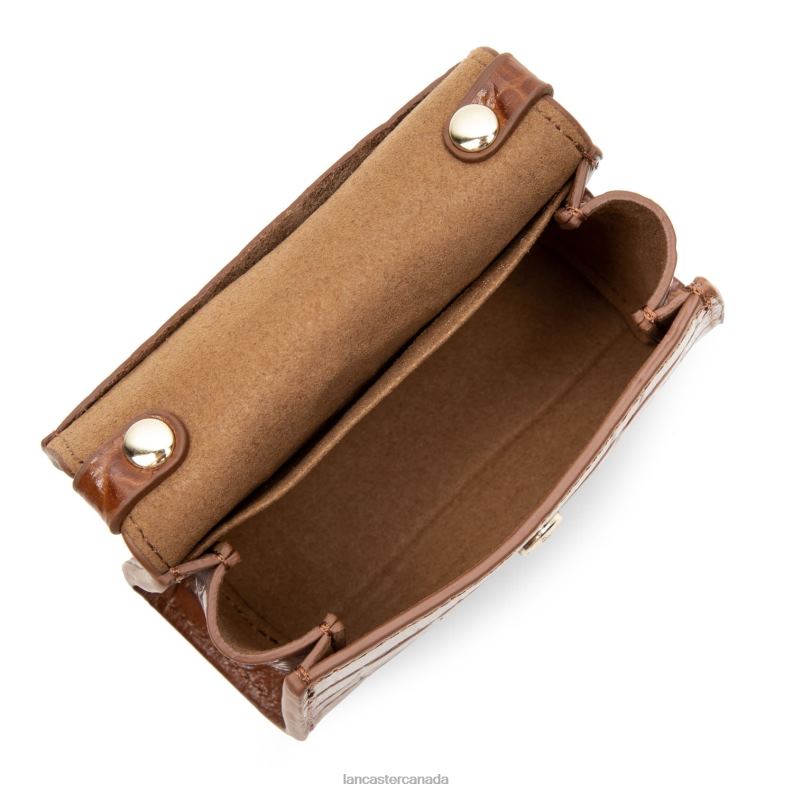 Women Mini Coin Purse Exotic Lezard & Croco Cn 4J6H252 Bag Caramel Lancaster Paris