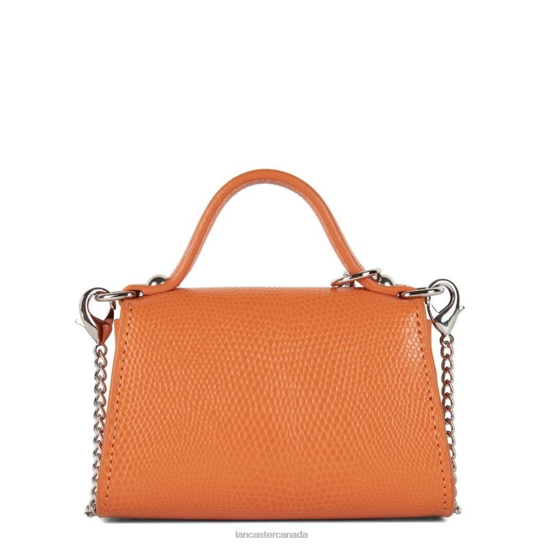 Women Mini Coin Purse Lucertola 4J6H257 Bag Orange Lancaster Paris