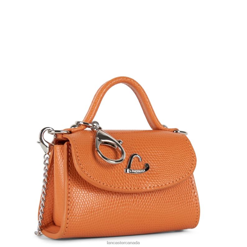 Women Mini Coin Purse Lucertola 4J6H257 Bag Orange Lancaster Paris