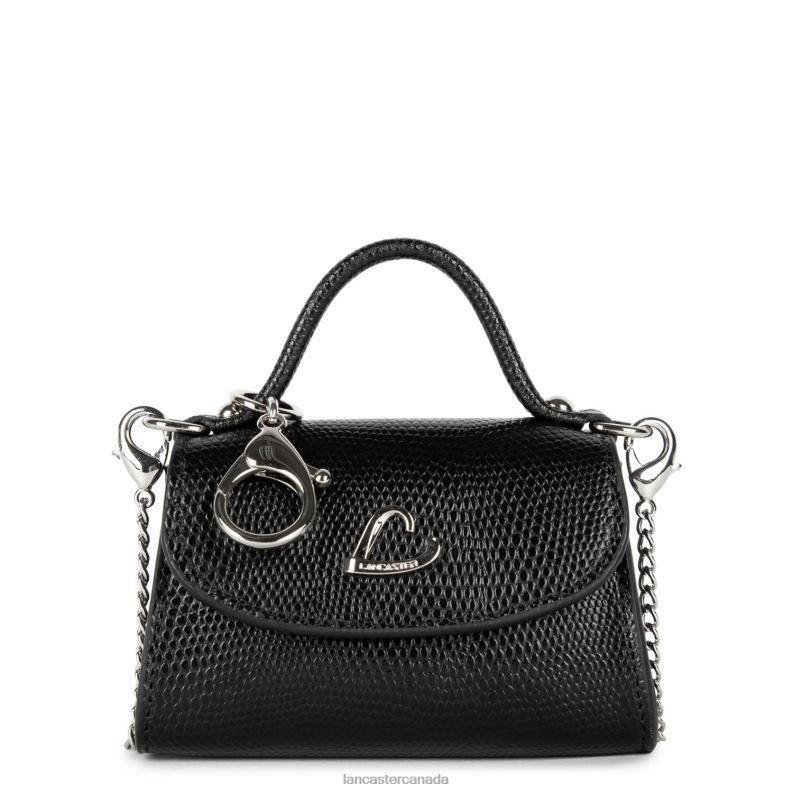Women Mini Coin Purse Lucertola 4J6H261 Bag Noir Lancaster Paris
