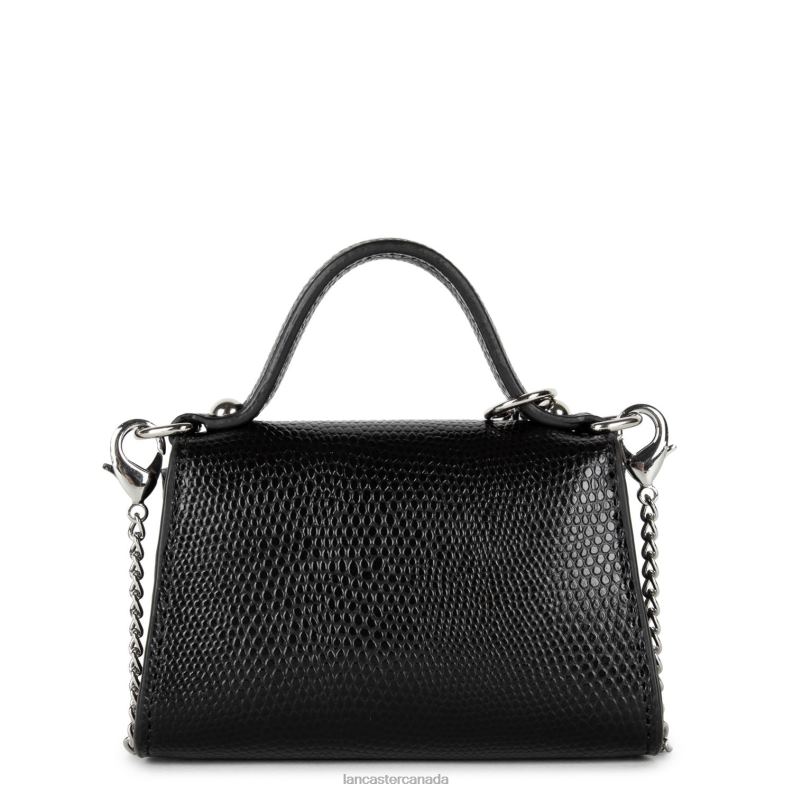 Women Mini Coin Purse Lucertola 4J6H261 Bag Noir Lancaster Paris