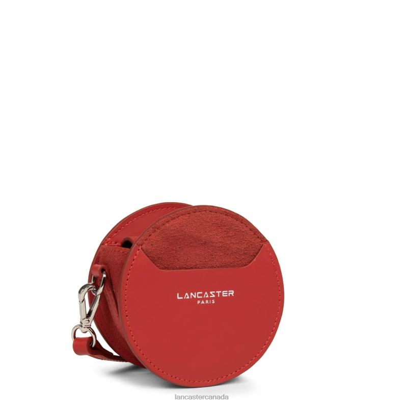Women Mini Round Coin Purse Smooth Lune 4J6H228 Bag Rouge Lancaster Paris
