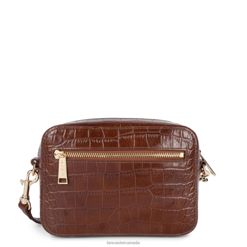 Women Reporter Bag Exotic Lezard & Croco Cn 4J6H3236 Bag Chataigne Lancaster Paris