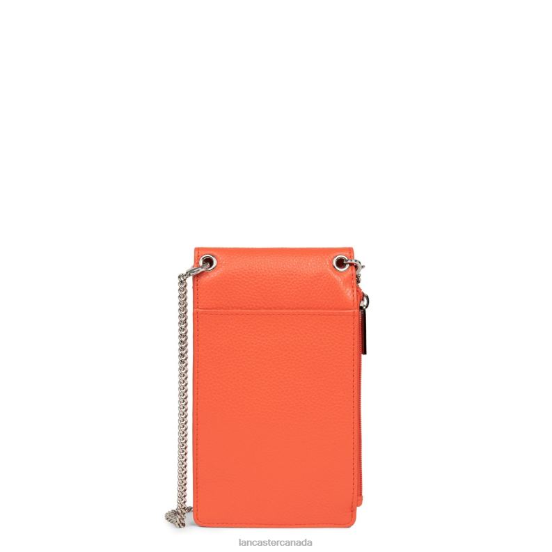 Women Smartphone Holder Foulonne Pm 4J6H1047 Bag Orange Lancaster Paris