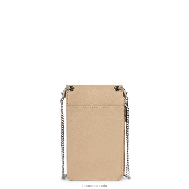 Women Smartphone Holder Foulonne Pm 4J6H1055 Bag Beige Fonce Lancaster Paris