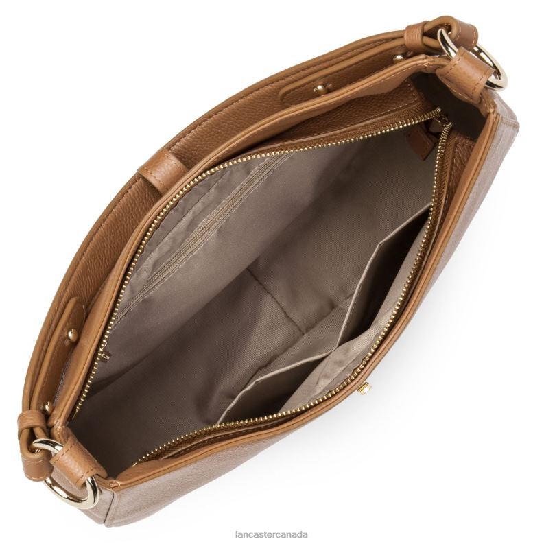Women Large Shoulder Bag Foulonne Milano 4J6H3746 Bag Camel Lancaster Paris