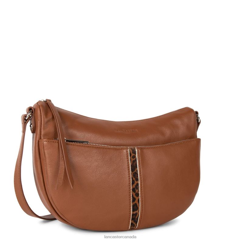 Women M Shoulder Bag Soft Melody 4J6H4023 Bag Cognac-Leopard Lancaster Paris