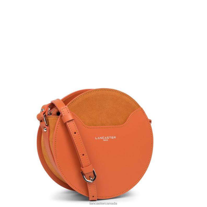 Women Round Bag Smooth Lune 4J6H4328 Bag Orange Lancaster Paris