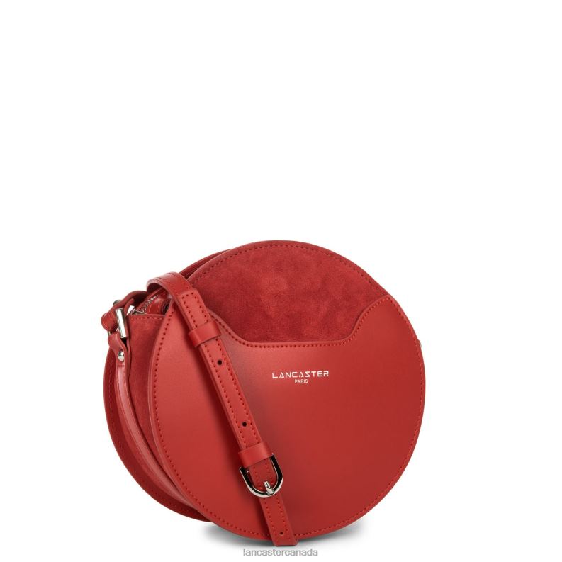 Women Round Bag Smooth Lune 4J6H4340 Bag Rouge Lancaster Paris