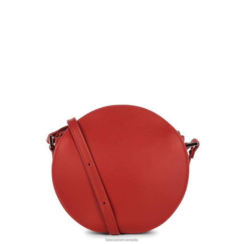Women Round Bag Smooth Lune 4J6H4340 Bag Rouge Lancaster Paris