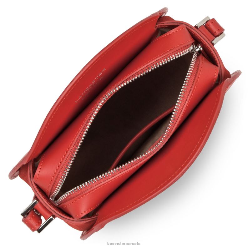 Women Round Bag Smooth Lune 4J6H4340 Bag Rouge Lancaster Paris