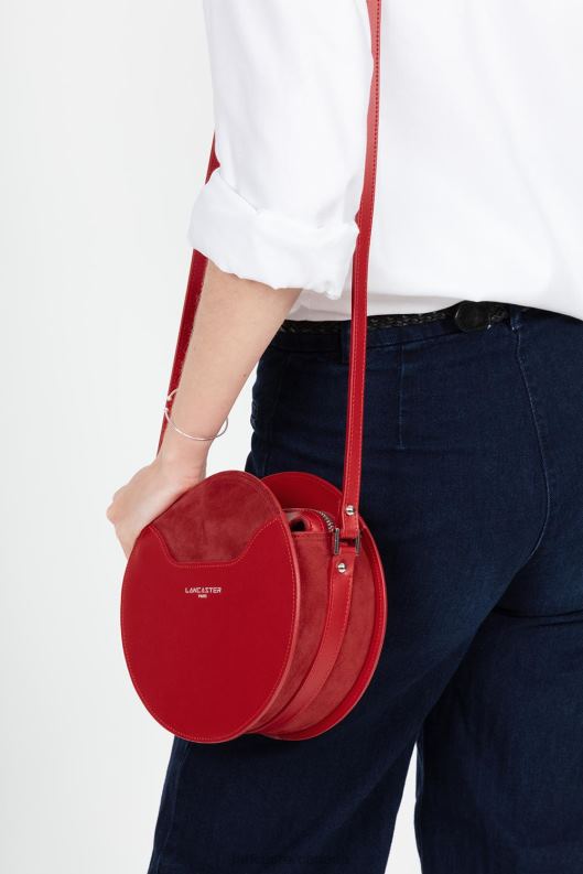 Women Round Bag Smooth Lune 4J6H4340 Bag Rouge Lancaster Paris