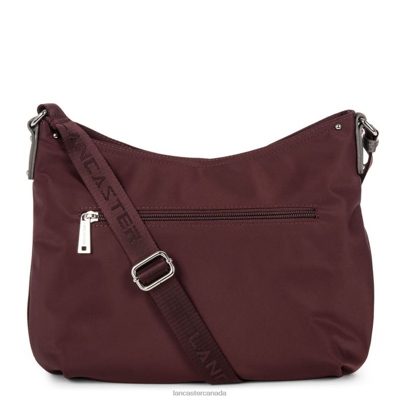 Women Shoulder Bag Basic Pompon 4J6H4048 Bag Bordeaux-Gun Metal Lancaster Paris