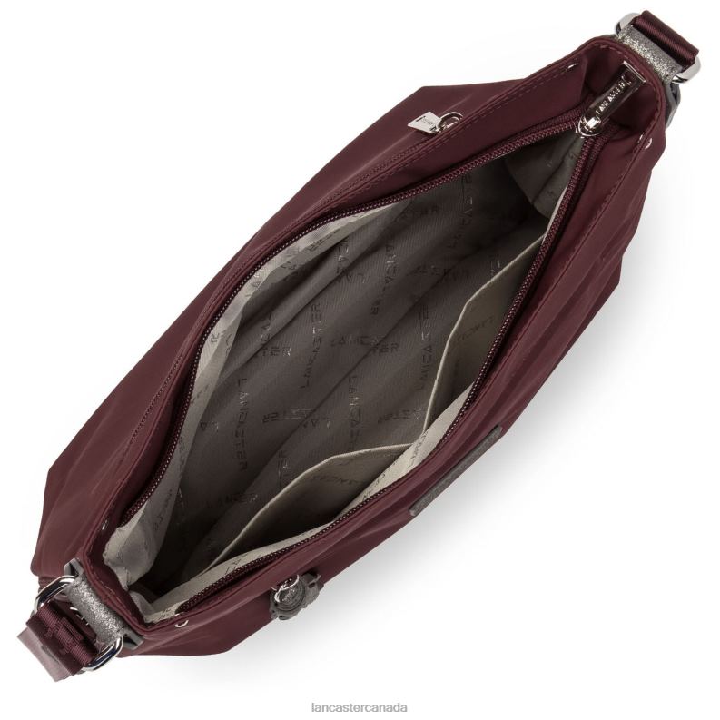 Women Shoulder Bag Basic Pompon 4J6H4048 Bag Bordeaux-Gun Metal Lancaster Paris
