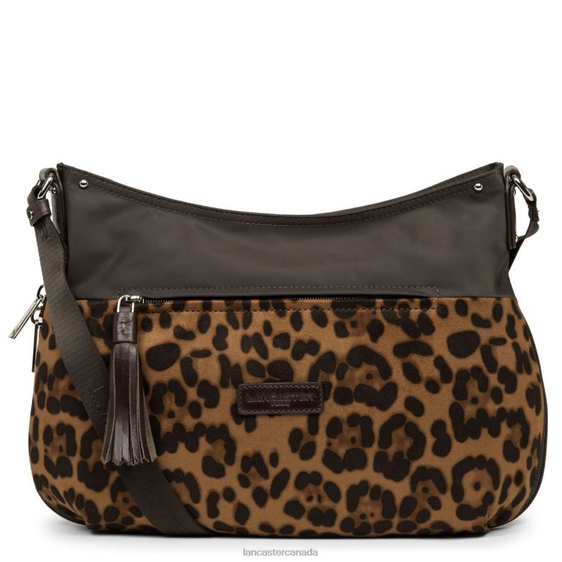 Women Shoulder Bag Basic Pompon 4J6H4049 Bag Marron Leopard Lancaster Paris