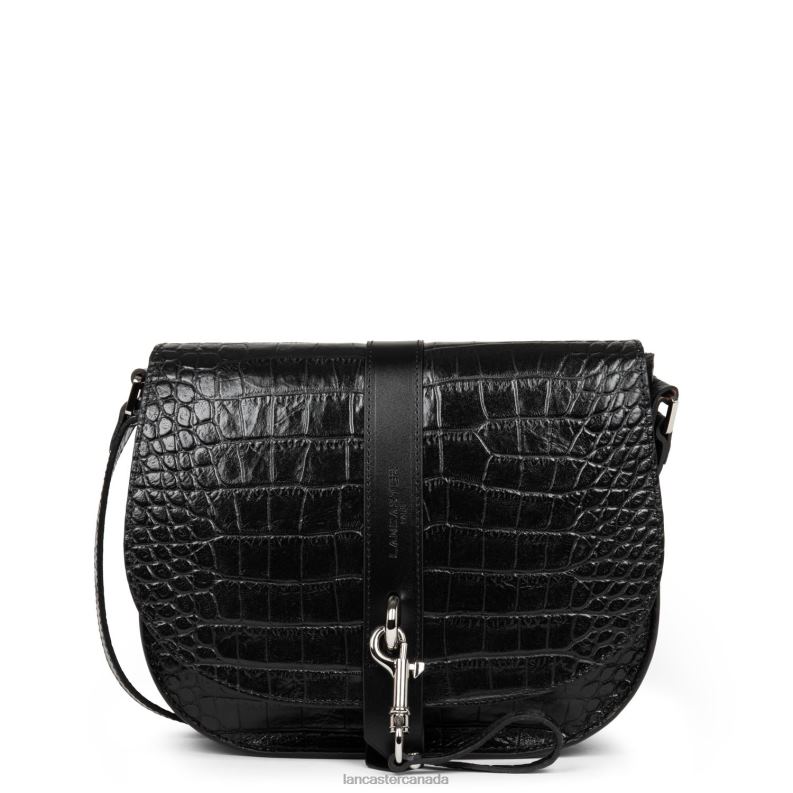 Women Shoulder Bag Exotic Croco Fr 4J6H4416 Bag Noir Lancaster Paris