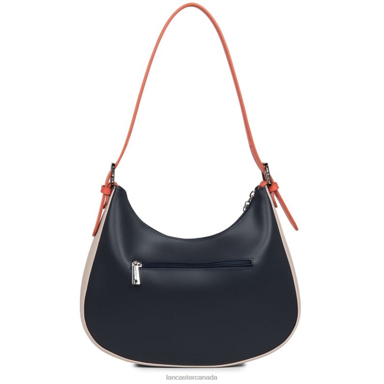 Women Shoulder Bag Smooth 4J6H4398 Bag Bleu Fonce-Galet Rose-Pasteque Lancaster Paris