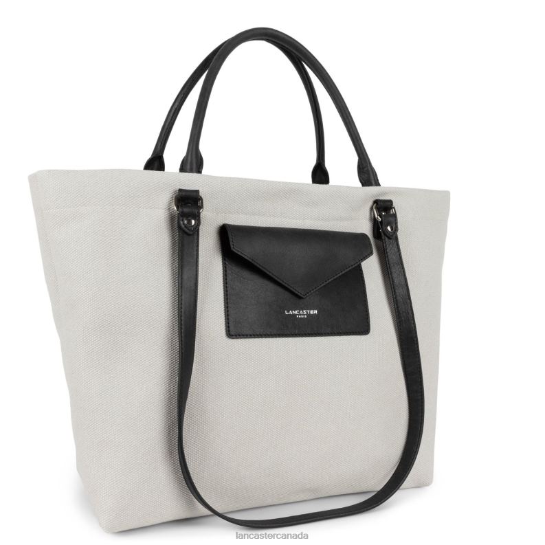 Women Extra Large Tote Bag Canvas Conscious 4J6H4484 Bag Gris Clair Lancaster Paris