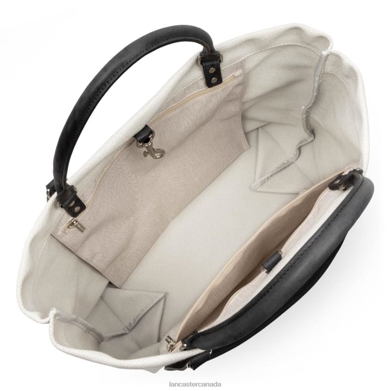 Women Extra Large Tote Bag Canvas Conscious 4J6H4484 Bag Gris Clair Lancaster Paris