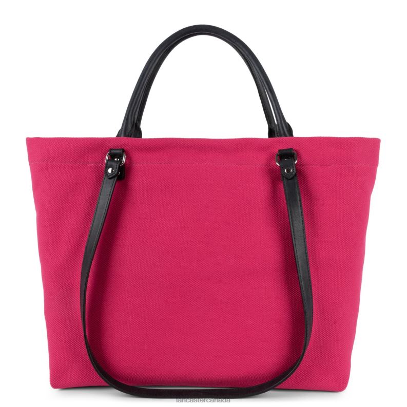 Women Extra Large Tote Bag Canvas Conscious 4J6H4486 Bag Fuxia Lancaster Paris