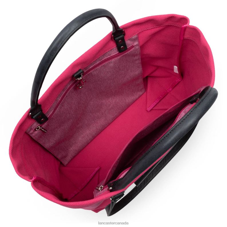Women Extra Large Tote Bag Canvas Conscious 4J6H4486 Bag Fuxia Lancaster Paris