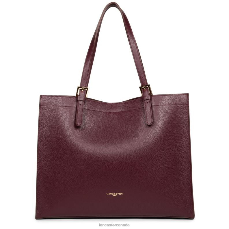 Women Extra Large Tote Bag Foulonne Double 4J6H3818 Bag Pourpre-In-Fuxia Lancaster Paris