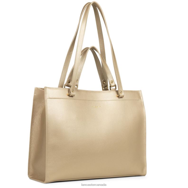 Women Extra Large Tote Bag Foulonne Double 4J6H4522 Bag Champagne-In-Nude Lancaster Paris