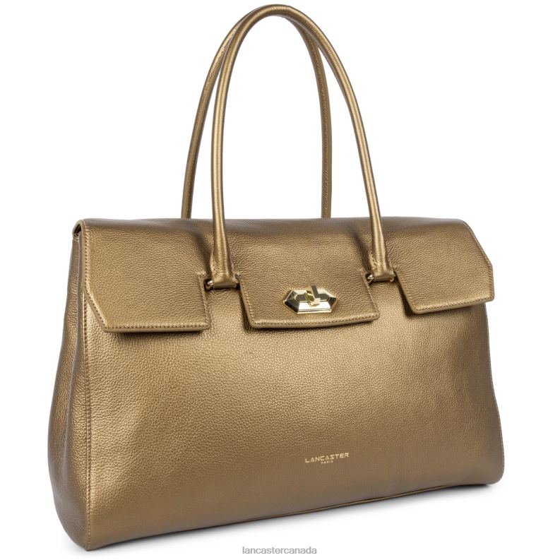 Women Extra Large Tote Bag Foulonne Milano 4J6H2684 Bag Gold Antic Lancaster Paris